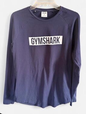 Men’s Gymshark Navy Long Sleeve Logo Shirt size Medium
